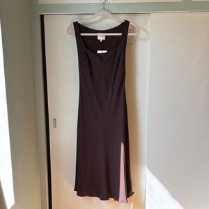 Reformation Chocolate Brown Midi Dress